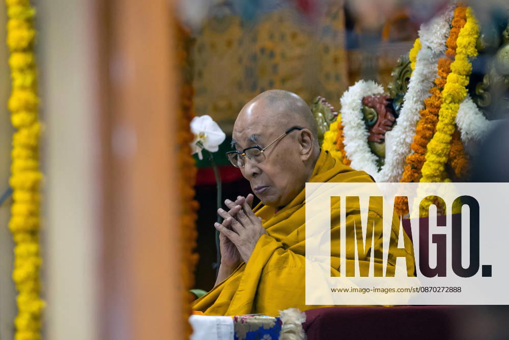 Tibetan Spiritual leader the Dalai Lama during a Long Life Prayer offered to him by TIPA, Norbulingka Institute and Nepal Tibetan Lhamo Association at Tsuglakhang Temple, Mcleodganj, Dharamshala on Wednesday. Dharamshala India - ZUMAb235 20261021_zip_b235_025