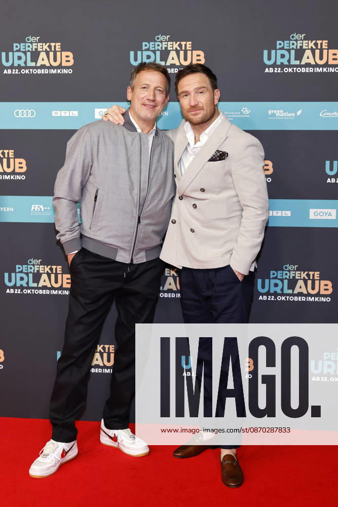 Die Schauspieler Wotan Wilke Möhring und Frederick Lau bei der NRW-Premiere des Kinofilms Der perfekte Urlaub im Cinedom. Köln, 21.10.2026 NRW Deutschland