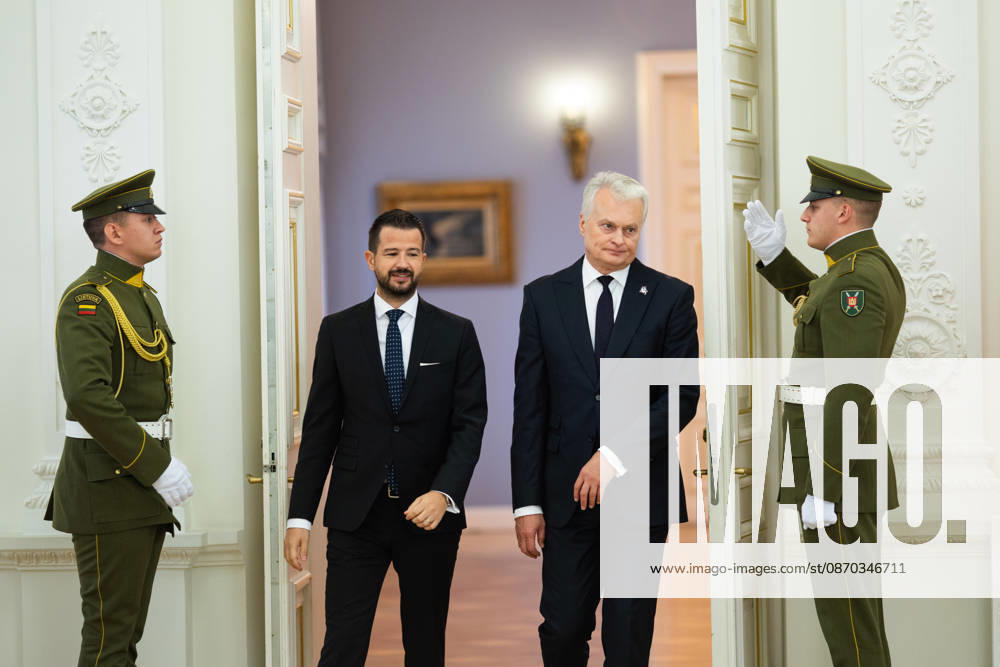 Lietuvos Respublikos Prezidentas Gitanas Nauseda prieme i Lietuva atvykusi Juodkalnijos Prezidenta Jakova Milatoviciu. Vilnius, 2026-10-22