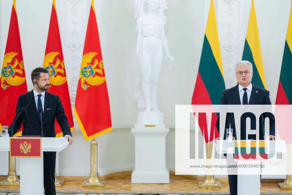 Lietuvos Respublikos Prezidentas Gitanas Nauseda prieme i Lietuva atvykusi Juodkalnijos Prezidenta Jakova Milatoviciu. Vilnius, 2026-10-22