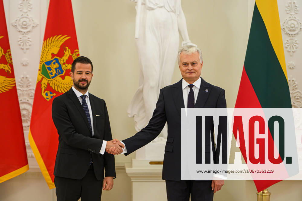 Montenegrin President Jakov Milatovic meets Lithuanian President Gitanas Nauseda in Vilnius VILNIUS, LITHUANIA - OCTOBER 22: Montenegrin President Jakov Milatovic (L) shakes hands with Lithuanian President Gitanas Nauseda (R) during his official visit to Vilnius, Lithuania, on October 22, 2026. Yauhen Yerchak Anadolu Vilnius Lithuania. Editorial use only. Please get in touch for any other usage.