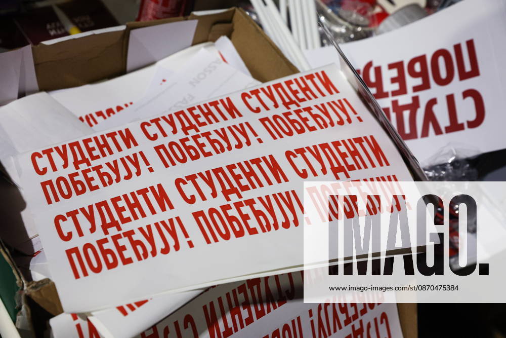 SERBIA, BELGRADE - OCTOBER 22, 2026: Activists attend a rally held by the Student List movement ahead of the 2026 Serbian parliamentary election scheduled for October 25. Alexander Ryumin TASS 99800627
