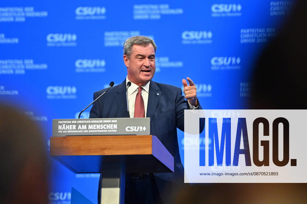Rede Markus SOEDER (Ministerpraesident Bayern und CSU. CSU Parteitag 2026 am 23. und 24.10..2026 MESSE MUENCHEN