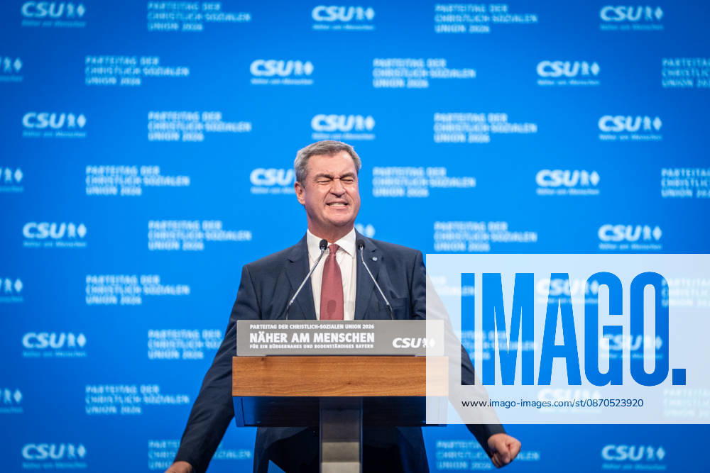 Markus Söder, CSU-Parteivorsitzender und Ministerpräsident von Bayern, auf dem Parteitag;Parteitag der CSU in München, München Bayern Deutschland Messegelände München