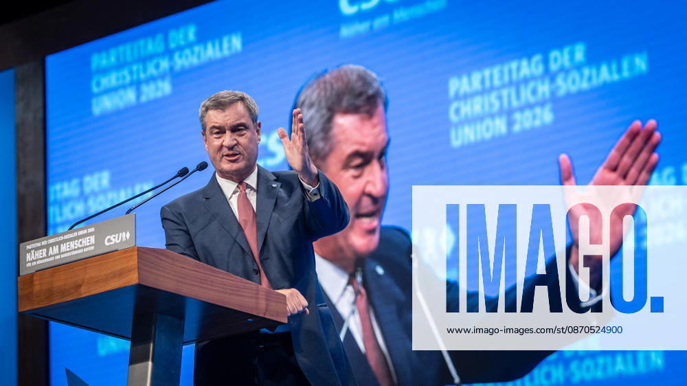 Markus Söder, CSU-Parteivorsitzender und Ministerpräsident von Bayern, auf dem Parteitag;Parteitag der CSU in München, München Bayern Deutschland Messegelände München