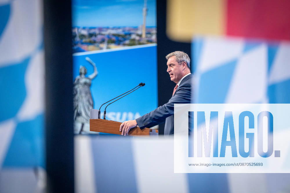 Markus Söder, CSU-Parteivorsitzender und Ministerpräsident von Bayern, auf dem Parteitag;Parteitag der CSU in München, München Bayern Deutschland Messegelände München