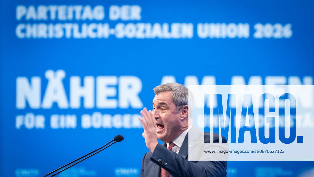 Markus Söder, CSU-Parteivorsitzender und Ministerpräsident von Bayern, auf dem Parteitag;Parteitag der CSU in München, München Bayern Deutschland Messegelände München