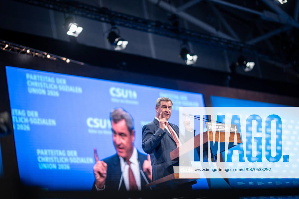 Markus Söder, CSU-Parteivorsitzender und Ministerpräsident von Bayern, auf dem Parteitag;Parteitag der CSU in München, München Bayern Deutschland Messegelände München
