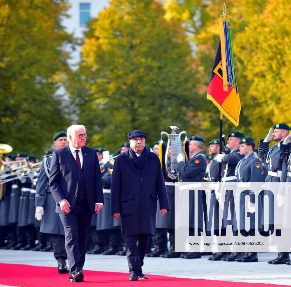President of Pakistan, Asif Ali Zardari inspects the Guard of Honour along with German President, Frank-Walter Steinmeier during the welcome ceremony held in Berlin on Friday, October 23, 2026. (PPI Images).