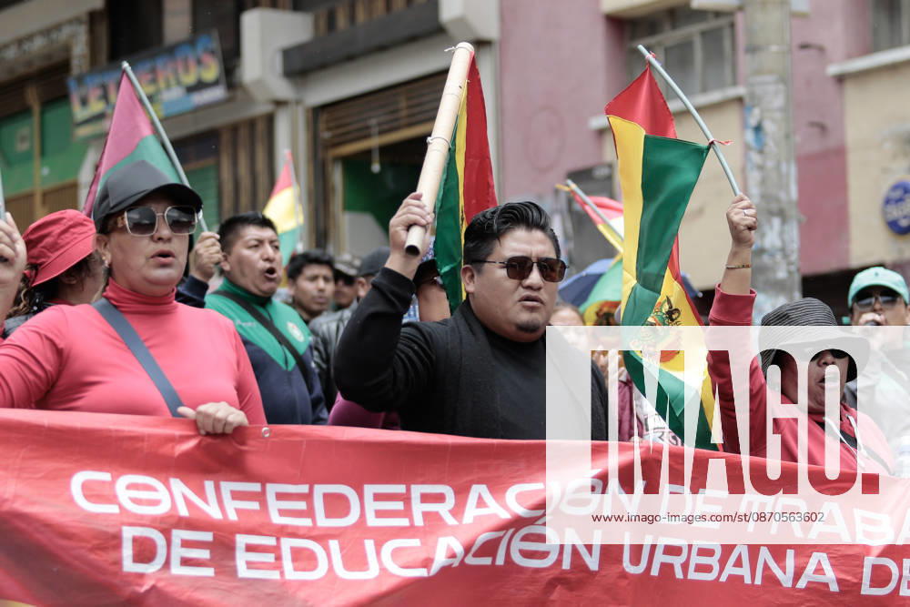 Bolivian teachers march amid the state of emergency in Bolivia LA PAZ, BOLIVIA - OCTOBER 23: Teachers wave Bolivian flags during a large march against the government amid a state of emergency in La Paz, Bolivia, on October 23, 2026. The Urban Teachers Union is holding a 24-hour nationwide strike this Friday to press a series of demands upon the national government. In La Paz, Cochabamba, Chuquisaca, and Santa Cruz, teachers are staging marches and protests, despite the state of emergency currently in effect in the country. Jorge Mateo Romay Salinas Anadolu La paz Bolivia. Editorial use only. Please get in touch for any other usage.