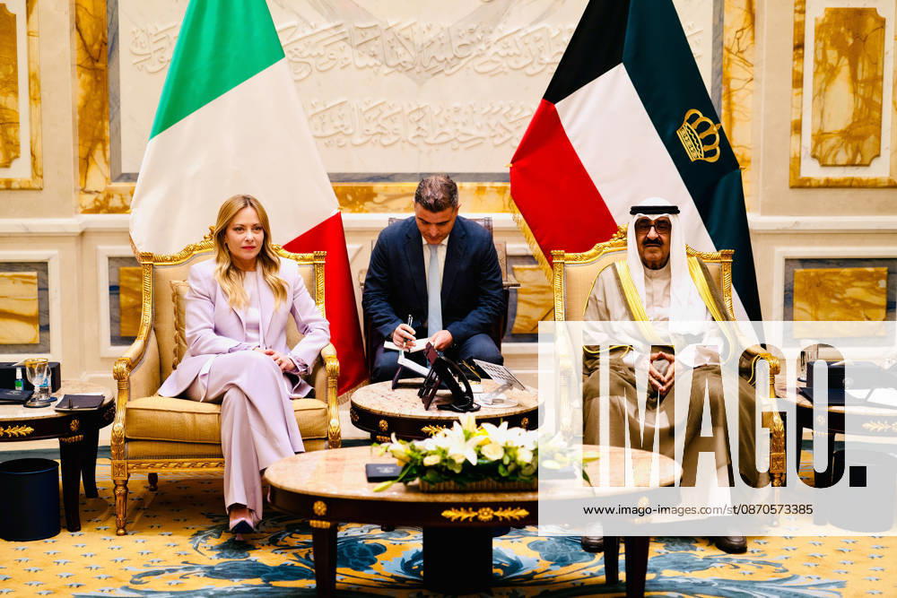 Prime Minister Giorgia Meloni meets with the Emir of Kuwait, Sheikh Misha al Al-Ahmad Al-Jaber Al-Sabah, in Kuwait City. October 23, 2026 Kuwait City Kuwait - ZUMAa289 20261023_zia_a289_524