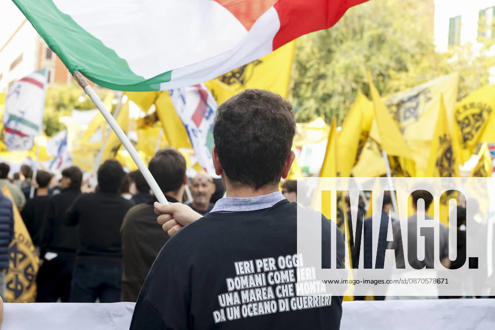 Students protest in Rome ROME, ITALY - OCTOBER 24: Members of Azione Studentesca (Student Action), a far-right student movement, take part in a demonstration in Rome, Italy, on October 24, 2026. Riccardo De Luca Anadolu Rome Italy. Editorial use only. Please get in touch for any other usage.