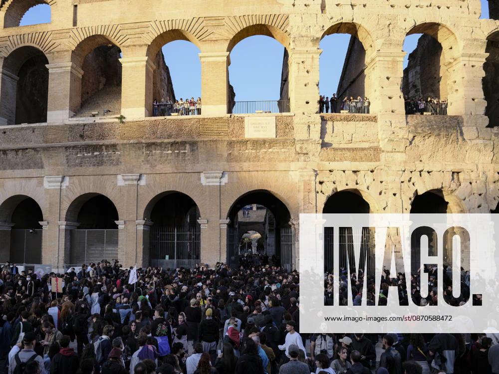 Protesters Attempt to Occupy the Colosseum Rome, Italy, October 24, 2026. Demonstrators enter the Colosseum and attempt to occupy the monument during a protest in the Italian capital. The protesters remain inside the site until police arrive to intervene. The incident takes place during a demonstration in Rome, as tensions escalate between protesters and law enforcement. Rome Italy