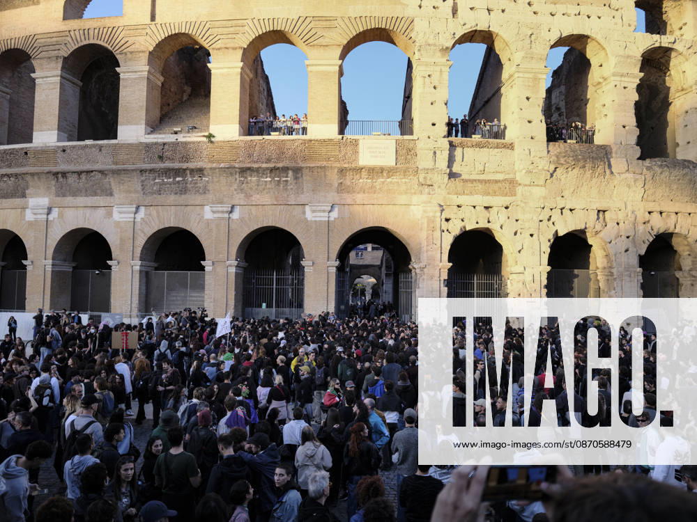 Protesters Attempt to Occupy the Colosseum Rome, Italy, October 24, 2026. Demonstrators enter the Colosseum and attempt to occupy the monument during a protest in the Italian capital. The protesters remain inside the site until police arrive to intervene. The incident takes place during a demonstration in Rome, as tensions escalate between protesters and law enforcement. Rome Italy
