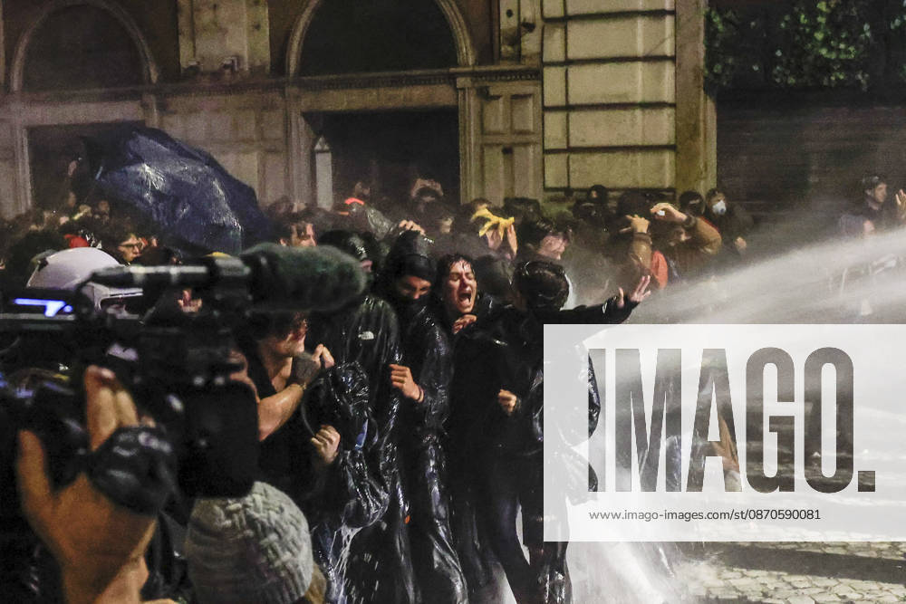 Demonstration against the Italian government in Rome ROME, ITALY, OCTOBER 24: Demonstrators are hit by Italian police’s water cannons during a protest against the Italian government in Rome, Italy, on October 24, 2026. Riccardo De Luca Anadolu Rome Italy. Editorial use only. Please get in touch for any other usage.