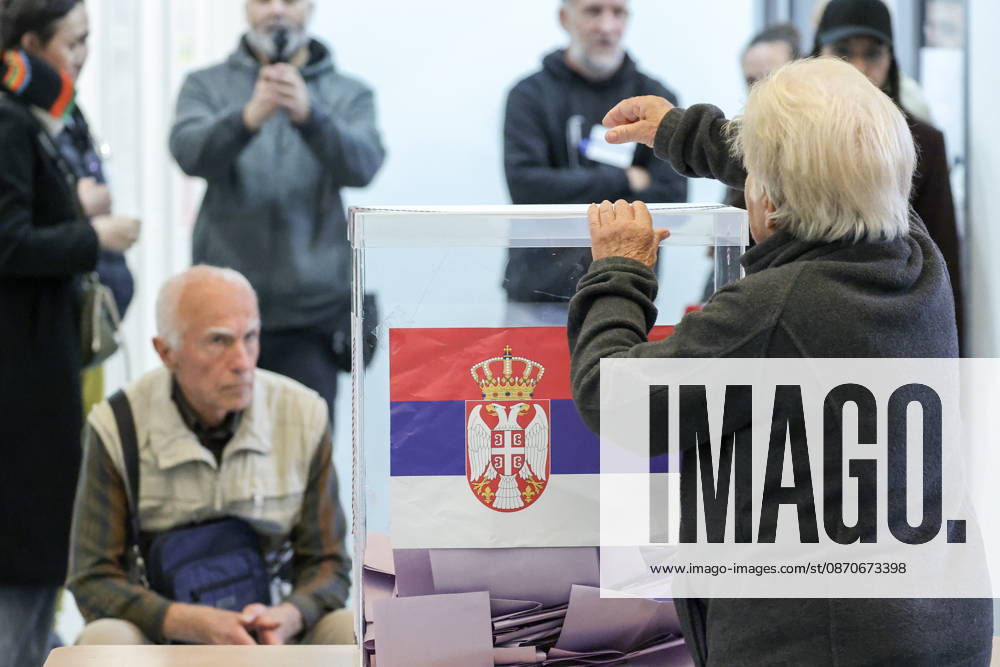 SERBIA, BELGRADE - OCTOBER 25, 2026: A woman casts her ballot at a polling station during the 2026 Serbian parliamentary election. On 25 October, the Serbs went to the polls to elect members of the country s unicameral parliament, Narodna Skupshtina. Alexander Ryumin TASS 99928901