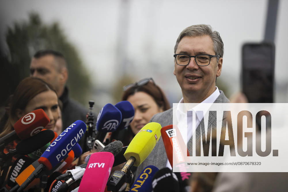 Serbia begins voting in snap parliamentary elections BELGRADE, SERBIA - OCTOBER 25: Aleksandar Vucic, prime ministerial candidate for the Aleksandar Vucic-United Serbia list, speaks to journalists after casting his vote at a polling station during early parliamentary elections in Belgrade, Serbia, on October 25, 2026. Samir Jordamovic Anadolu Belgrade Serbia. Editorial use only. Please get in touch for any other usage.