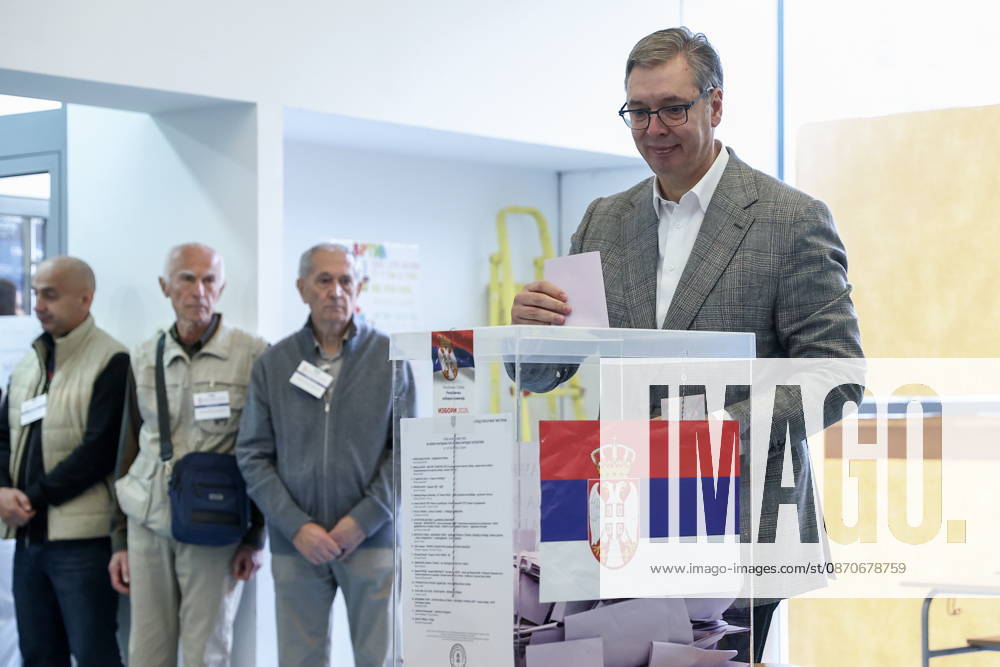 SERBIA, BELGRADE - OCTOBER 25, 2026: Former Serbian president Aleksandar Vucic casts his ballot at a polling station during the 2026 Serbian parliamentary election. On 25 October, the Serbs went to the polls to elect members of the country s unicameral parliament, Narodna Skupshtina. Alexander Ryumin TASS 99933546