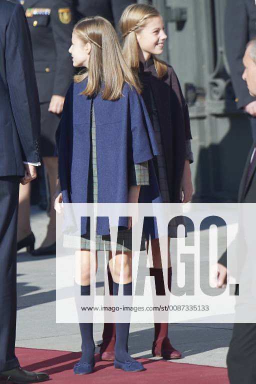 Madrid princess Leonor and princess Sofia during the commemorative act of the 40th anniversary of the Spanish constitution in Madrid. No Spain