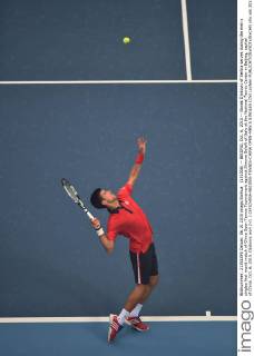 (151006) -- BEIJING, Oct. 6, 2015 -- Novak Djokovic of Serbia serves during the men s singles first round match of China Open Tennis Tournament against Simone Bolelli of Italy at the National Tennis Center in Beijing, capital of China, Oct. 6, 2015. Djokovic won 2-0. ) (SP)CHINA-BEIJING-TENNIS-CHINA OPEN-MEN S SINGLES (CN) LixWen