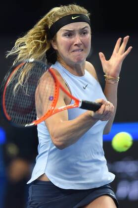 (171006) -- BEIJING, Oct. 6, 2017 -- Elina Svitolina of Ukraine hits a return during the women s singles quarter-final match against Caroline Garcia of France at the China Open tennis tournament in Beijing on Oct. 6, 2017. )(dx) (SP)CHINA-BEIJING-TENNIS-CHINA OPEN(CN) JuxHuanzong