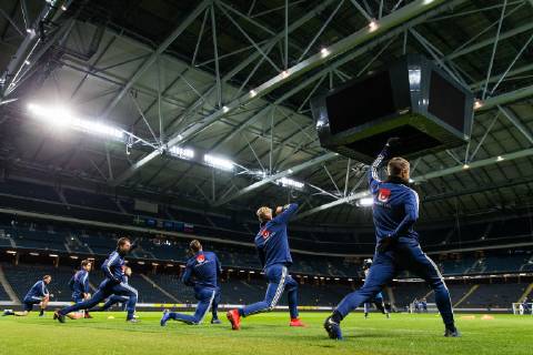 181119 Players of Sweden during a training session on November 19 november 2018 i Stockholm. Copyright: ANDREASxLxERIKSSON BB181119AE008