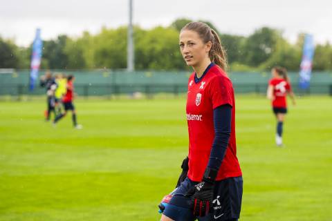 190605 Goalkeeper Cecilie Haustaker Fiskerstrand of Norway during a training session on June 5, 2019 in Reims. Photo: Fredrik Varfjell BILDBYRAN kod FV 150252 Copyright: FREDRIKxVARFJELL BB190605FV030