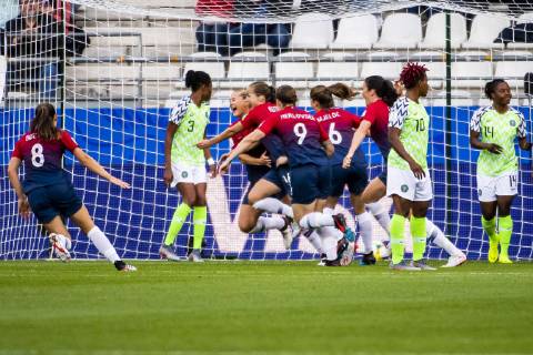 190608 Guro Reiten of Norway celebrates after scoring 1-0 during the FIFA Women s World Cup match between Norway and Nigeria on June 8, 2019 in Reims. Photo: Fredrik Varfjell BILDBYRAN kod FV 150256 Copyright: FREDRIKxVARFJELL BB190608FV092