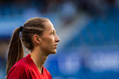 190627 Goalkeeper Cecilie Haustaker Fiskerstrand of Norway during warm up ahead of the FIFA Women s World Cup match between Norway and England on June 27, 2019 in Le Havre. Photo: Fredrik Varfjell BILDBYRAN kod FV 150282 bbeng fotball fotboll football women dam kvinner norge norway England Frankrike France kvartfinale quarter-finals VM VM 2019 Verdensmesterskap FIFA Women s World Cup 2019 Copyright: FREDRIKxVARFJELL BB190627FV013