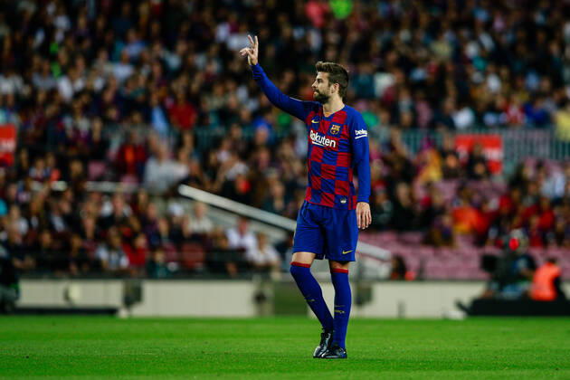 October 6, 2019, Barcelona, BARCELONA, Spain: 03 Gerard Pique from Spain of FC Barcelona, Barca during the La Liga match between FC Barcelona and Sevilla FC in Camp Nou Stadium in Barcelona 06 of October of 2019, Spain. Soccer: La Liga - FC Barcelona v Sevilla - ZUMAa181 20191006_zaa_a181_001 Copyright: xAFP7x