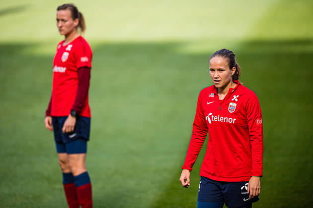 200920 Guro Reiten of the Norwegian women?s national football team during a training session on September 20, 2020 in Oslo. Photo: Marius Simensen BILDBYRAN Cop 238 bbeng dam em-kval em-kvalifisering kvinner em-kvalik football fotball fotboll norge norway soccer training trening träning UEFA EURO, EM, Europameisterschaft,Fussball Qualifier, EM, Europameisterschaft Copyright: MARIUSxSIMENSEN BB200920BB278