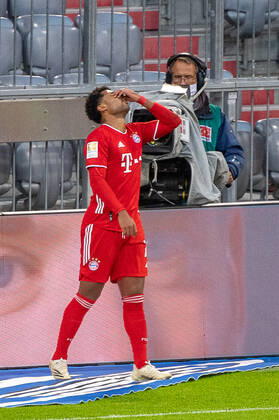 Serge Gnabry (FC Bayern Muenchen 07), aergert sich, GER, FC Bayern Muenchen vs. Hertha Berlin, Fussball, Bundesliga, 3. Spieltag, Saison 2020 2021, 04.10.2020, DFB DFL regulations prohibit any use of photographs as image sequences and or quasi-video., GER, FC Bayern Muenchen vs. Hertha Berlin, Fussball, Bundesliga, 3. Spieltag, Saison 2020 2021, 04.10.2020 Muenechen Copyright: xEibner-Pressefoto SaschaxWaltherx EP_EER