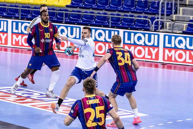 October 14, 2020, Barcelona, Barcelona, Spain: Matej Hrstic of HC PPD Zagreb during the VELUX EHF Champions League match between FC Barcelona, Barca and HC PPD Zagreb at Palau Blaugrana on October 14, 2020 in Barcelona, Spain. Barcelona Spain - ZUMAa181 20201014_zaa_a181_045 Copyright: xJavierxBorregox