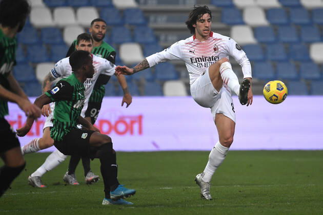 during the Serie A football match between US Sassuolo and AC Milan at Citta del Tricolore stadium in Reggio Emilia (Italy), December 20th 2020. Photo Andrea Staccioli Insidefoto andreaxstaccioli