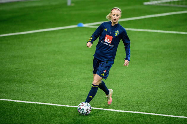 210406 Amanda Ilestedt of Sweden during a training session with the Swedish women s national football team on April 6, 2021 in Stockholm. Photo: Jesper Zerman BILDBYRAN COP 234 JZ0079 fotboll football soccer fotball women s national team, Nationalteam practice bbeng dam women Copyright: JESPERxZERMAN BB210406JZ030