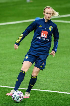 210406 Amanda Ilestedt of Sweden during a training session with the Swedish women s national football team on April 6, 2021 in Stockholm. Photo: Jesper Zerman BILDBYRAN COP 234 JZ0079 fotboll football soccer fotball women s national team, Nationalteam practice bbeng dam women Copyright: JESPERxZERMAN BB210406JZ031