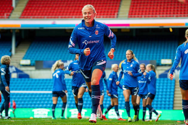 210915 Guro Bergsvand of the Norwegian women s national football team during a training session on September 15, 2021 in Oslo. Photo: Vegard Wivestad Grott BILDBYRAN kod VG VG0167 fotboll football soccer fotball vm-kval kval fifa women s world cup qualifier qualifier träning practice training trening norge norway dam bbeng Copyright: VEGARDxWIVESTADxGRoTT BB210915VG013