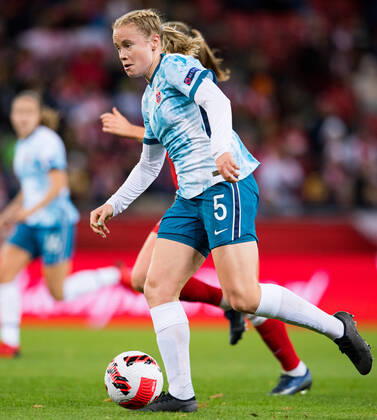 211021 Julie Blakstad of Norway during the FIFA Women s World Cup Qualifier football match between Poland and Norway on October 21, 2021 in Lodz. Photo: Vegard Wivestad Grott BILDBYRAN kod VG VG0187 bbeng fotball soccer football fotboll FIFA World Cup, WM, Weltmeisterschaft, Fussball qualifiers vm-kvalifisering kvinner vm kvalik landskamp dam norge norway poland polen Copyright: VEGARDxWIVESTADxGRoTT BB211021VG059