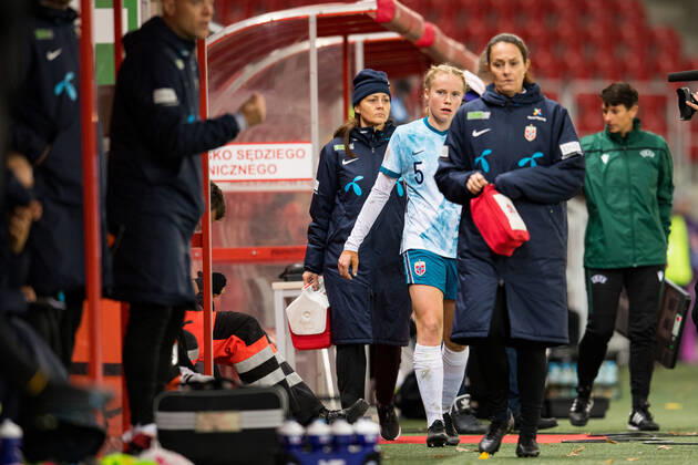 211021 Julie Blakstad of Norway during the FIFA Women s World Cup Qualifier football match between Poland and Norway on October 21, 2021 in Lodz. Photo: Vegard Wivestad Grott BILDBYRAN kod VG VG0187 bbeng fotball soccer football fotboll FIFA World Cup, WM, Weltmeisterschaft, Fussball qualifiers vm-kvalifisering kvinner vm kvalik landskamp dam norge norway poland polen Copyright: VEGARDxWIVESTADxGRoTT BB211021VG104