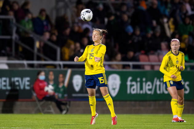 211021 Julia Zigiotti Olme of Sweden during the FIFA Women s World Cup Qualifying football match between Ireland and Sweden on October 21, 2021 in Dublin. Photo: Ludvig Thunman BILDBYRAN kod LT LT0211 fotboll football soccer fotball vm-kval kval fifa women s world cup qualifier qualifier ireland sverige sweden dam bbeng Copyright: LUDVIGxTHUNMAN BB211021LT093