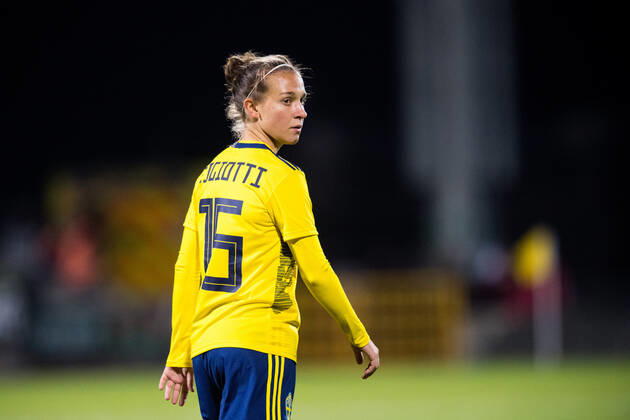 211021 Julia Zigiotti Olme of Sweden during the FIFA Women s World Cup Qualifying football match between Ireland and Sweden on October 21, 2021 in Dublin. Photo: Ludvig Thunman BILDBYRAN kod LT LT0211 fotboll football soccer fotball vm-kval kval fifa women s world cup qualifier qualifier ireland sverige sweden dam bbeng Copyright: LUDVIGxTHUNMAN BB211021LT095
