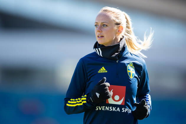 220410 Amanda Ilestedt of Sweden during a training session on April 10, 2022 in Göteborg. Copyright: MICHAELxERICHSEN BB220410MI043
