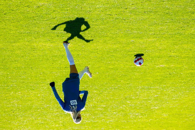 220411 Guro Bergsvand of the Norwegian women s national football team during a training session on April 11, 2022 in Oslo. Photo: Vegard Grott BILDBYRAN kod VG VG0265 bbeng fotboll football soccer fotball vm-kval kval fifa women s world cup qualifier qualifier träning practice training trening norge norway dam Copyright: VEGARDxGRoTT BB220411VG041