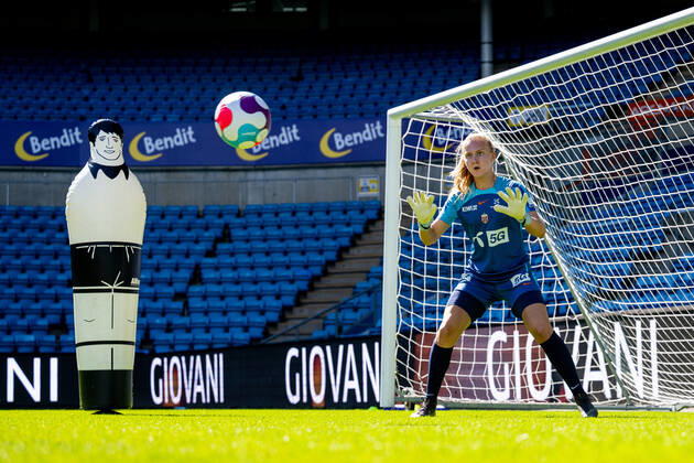 220620 Goalkeeper Sunniva Skoglund of the Norwegian women s national football team during a training session on June 20, 2022 in Oslo. Photo: Vegard Grott BILDBYRAN kod VG VG0301 bbeng fotboll football soccer fotball träning practice training trening norge norway dam precamp Copyright: VEGARDxGRoTT BB220620VG020
