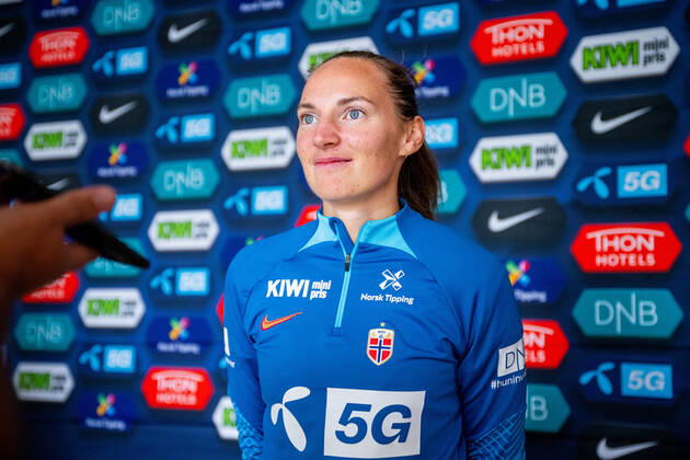 220830 Marit Bratberg Lund of the Norwegian women s national football team during a press event on August 30, 2022 in Oslo. Photo: Vegard Grott BILDBYRAN kod VG VG0343 bbeng fotboll football soccer fotball vm-kval kval fifa women s world cup qualifier qualifier press event pressetreff norge norway dam Copyright: VEGARDxGRoTT BB220830VG154