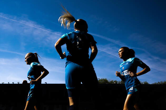 220901 Frida Maanum and Ingrid Syrstad Engen of the Norwegian women s national football team during a training session on September 1, 2022 in Leuven. Photo: Vegard Grott BILDBYRAN kod VG VG0346 bbeng fotboll football soccer fotball vm-kval kval fifa women s world cup qualifier qualifier träning practice training trening norge norway brussel belgia belgium dam Copyright: VEGARDxGRoTT BB220901VG020