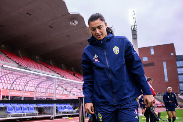 220905 goalkeeper Zecira Musovic of the Swedish women s national football team at a training session on September 5, 2022 in Tampere. Photo: Jesper Zerman BILDBYRAN COP 234 JZ0233 fotboll football soccer fotball vm-kval kval fifa womens world cup qualifier qualifier sverige sweden dam bbeng Copyright: JESPERxZERMAN BB220905JZ003