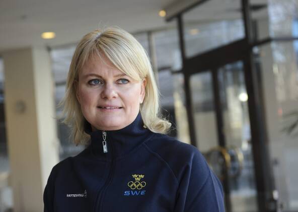 STOCKHOLM 2012-03-07 Curlingkaptenen Anette Norberg är en av OS-talangerna som Vattenfall satsar pa. Här vid onsdagens presskonferens i Stockholm. STOCKHOLM SVERIGE Copyright: xHENRIKxMONTGOMERYx xTTx ANETTE NORBERG