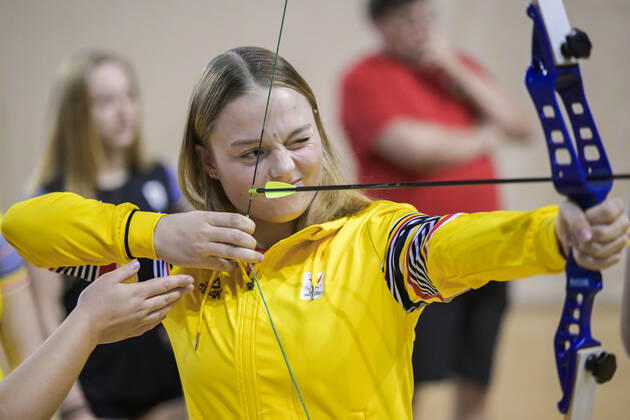 Belgian gymnast Jade Vansteenkiste pictured in action during a training camp organized by the BOIC-COIB Belgian Olympic Committee in Belek Turkey, Thursday 17 November 2022. The stage takes place from 12 to 27 November. LAURIExDIEFFEMBACQ x51413579x