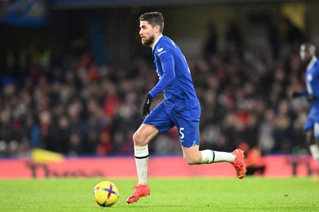 Chelsea v Bournemouth Premier League 27 12 2022. Chelsea midfielder Jorginho (5) runs forward during the Premier League match between Chelsea and Bournemouth at Stamford Bridge, London, England on 27 December 2022. London Stamford Bridge Greater London England Editorial use only DataCo restrictions apply See www.football-dataco.com , Copyright: xSimonxTraylenx PSI-16605-0059
